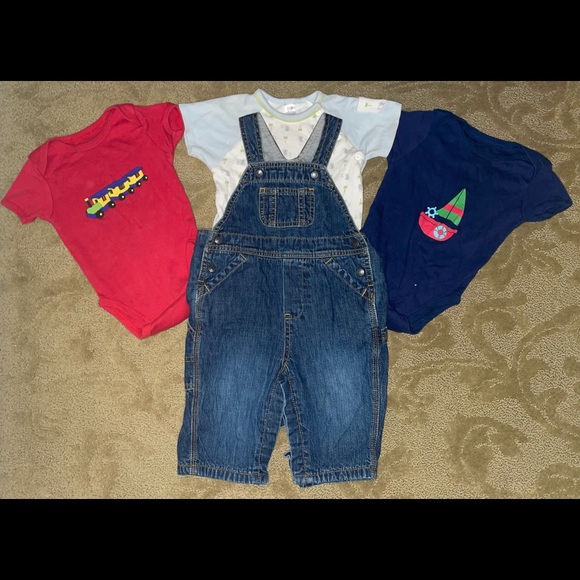 GAP Other - 4 piece GAP jean overalls 12 months
